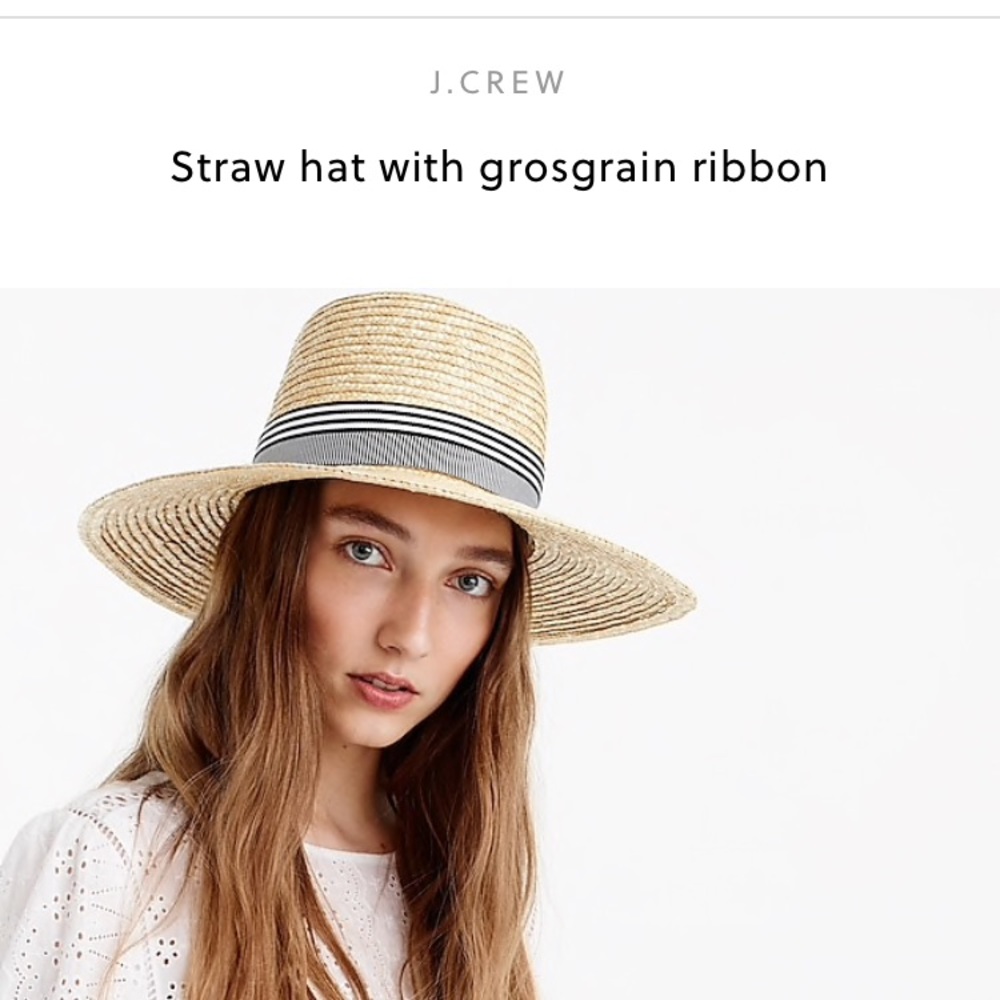 J. Crew straw hat grosgrain ribbon brand new